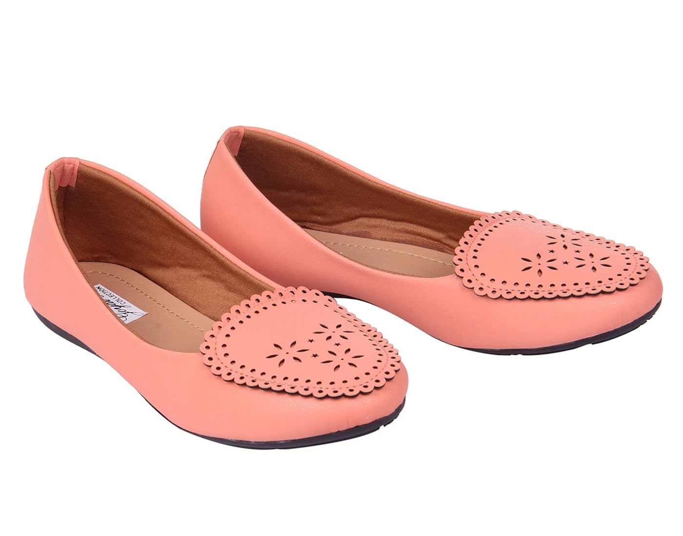 goyal peach cutwork loafer bellies