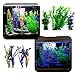 PietyPet Artificial Aquatic Plants, 20 Pcs Large Aquarium Plants Plastic Fish Tank Decorations, Vivid Simulation Plant Creature Aquarium Landscape, Red Purple