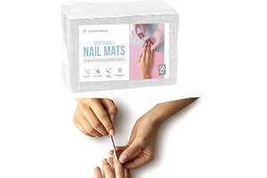 PLASTCARE USA Disposable Nail Mats 50 Pcs - Salon Paper Towel and Table Cover for Nail Tech - 3 Ply Waterproof Manicure Prep Pads - Acrylic Art Supplies and Accessories (White)