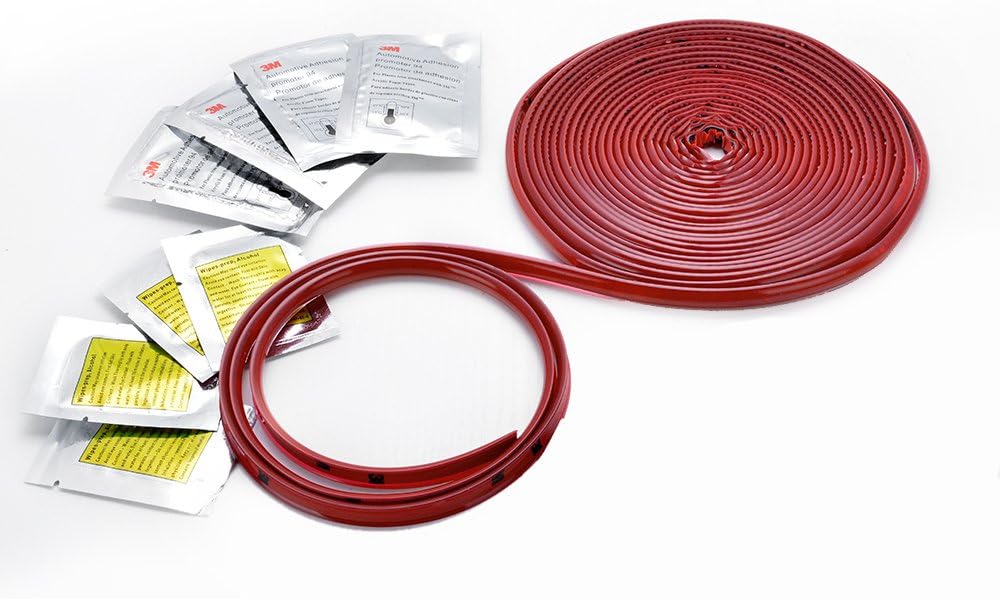 14" - 22" Red Rubber Wheel Rim Moulding Decoration Protector Guard Tire Line w/ 3M Adhesive Tape Set for BMW Audi Mercedes Benz VW Mini