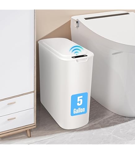 Poubelle Intelligente 12L Sans Contact CHAMSUREUK - Détecteur Mouvement Auto, Étanchéité IPX5, Idéale Salle De Bain, Cuisine, Bureau
