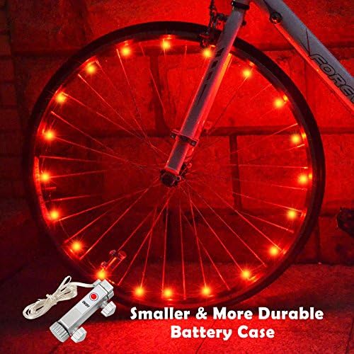 WAYNEWON LED Wheel Lights, Waterproof Bicycle Lights with Smaller Battery Case and Battery Included Birthday Gifts for Kids and Adults [1 Pack for 1 Tire]