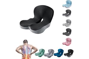 Memory Foam L Shaped Seat Cushion, Ergonomic Office Chair Cushion with Lumbar Back Support, Non Slip Breathable Seat Pad with