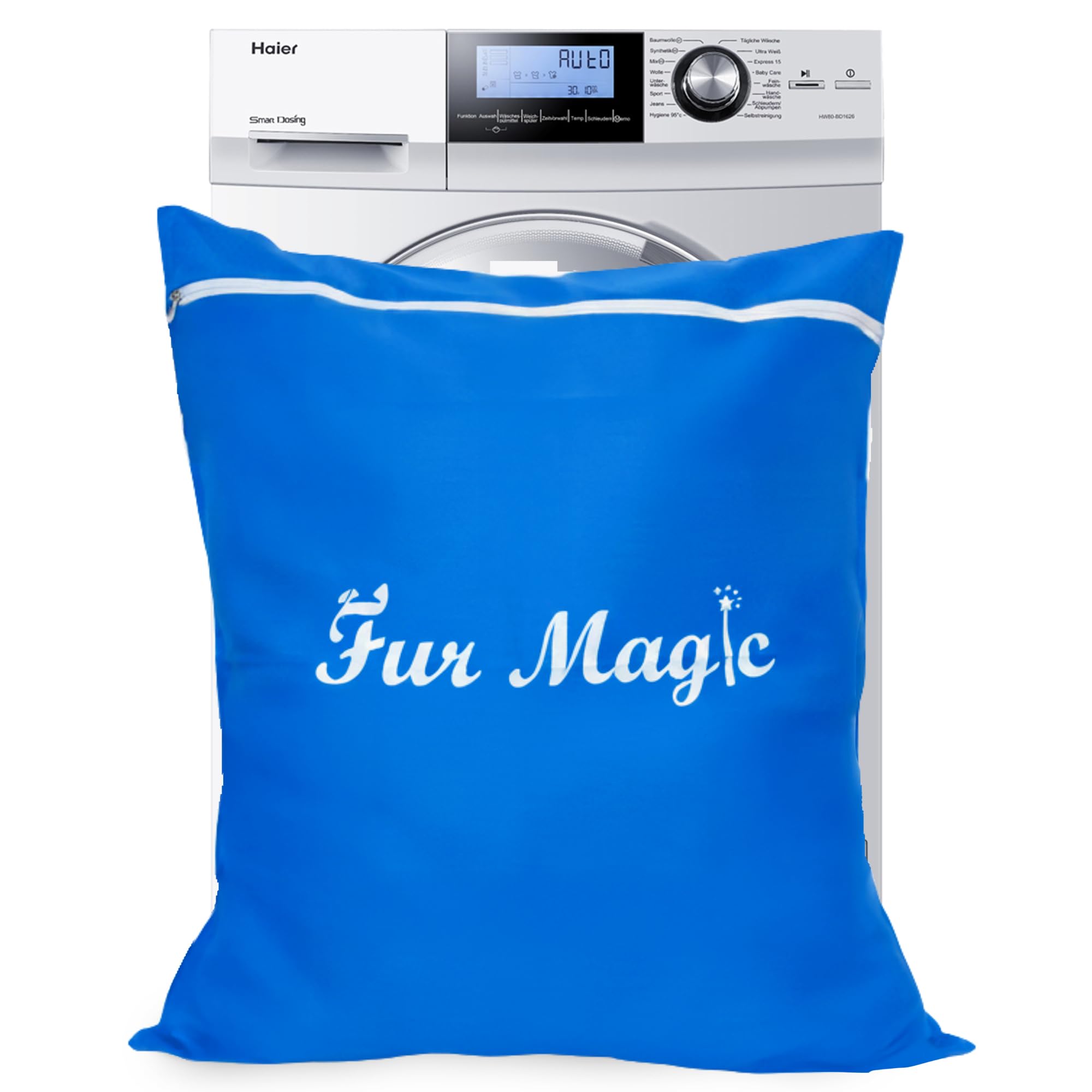 Fur Magic Pet Laundry Bag Keeps Your Washing Machine Free From Pet Hair Large Size, Removes Dog Cat Horse Rabbit Fur, Blue — image 1