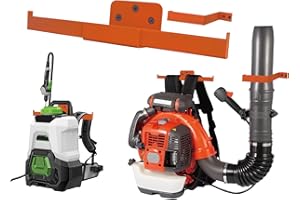 ALLICAVER Backpack Leaf Blower Hanger with Hose Holder –Backpack Blower Rack, Backpack Sprayer Heavy-Duty Chainsaw Wall Mount Stand for Weed Eater, Hedge Trimmer Garage Organization Storage (Stihl Orange, 1)