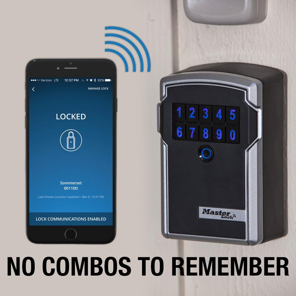 Master Lock Lock Box, Electronic Wall Mount Key Safe with Personal Use Software Platform, 3-1/4 in. Wide, 5441D: Home Improvement