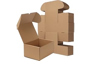 RLAVBL 8x6x4 Shipping Boxes Set of 25, Brown Corrugated Cardboard Mailer Box for Packing, Mailing, Business