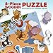 Gleeporte Wooden Chunky Puzzle Zoo Animal Pieces Learning Educational Puzzle Board with Free Standing Pieces for Toddlers & Kids (8 pcs)