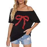 Womens Off The Shoulder Tops Shiny Shirts Short Sleeves Regular and Plus Size Dolman Metallic Tops