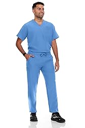 Hey Collection Men Stretch Scrubs Set V-Neck Scrub