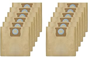 12 Pack DXVA19-4104 Vacuum Bags Compatible with DEWALT 5 to 8 Gallon Wet/Dry Vacuum, Disposable Filter Bags