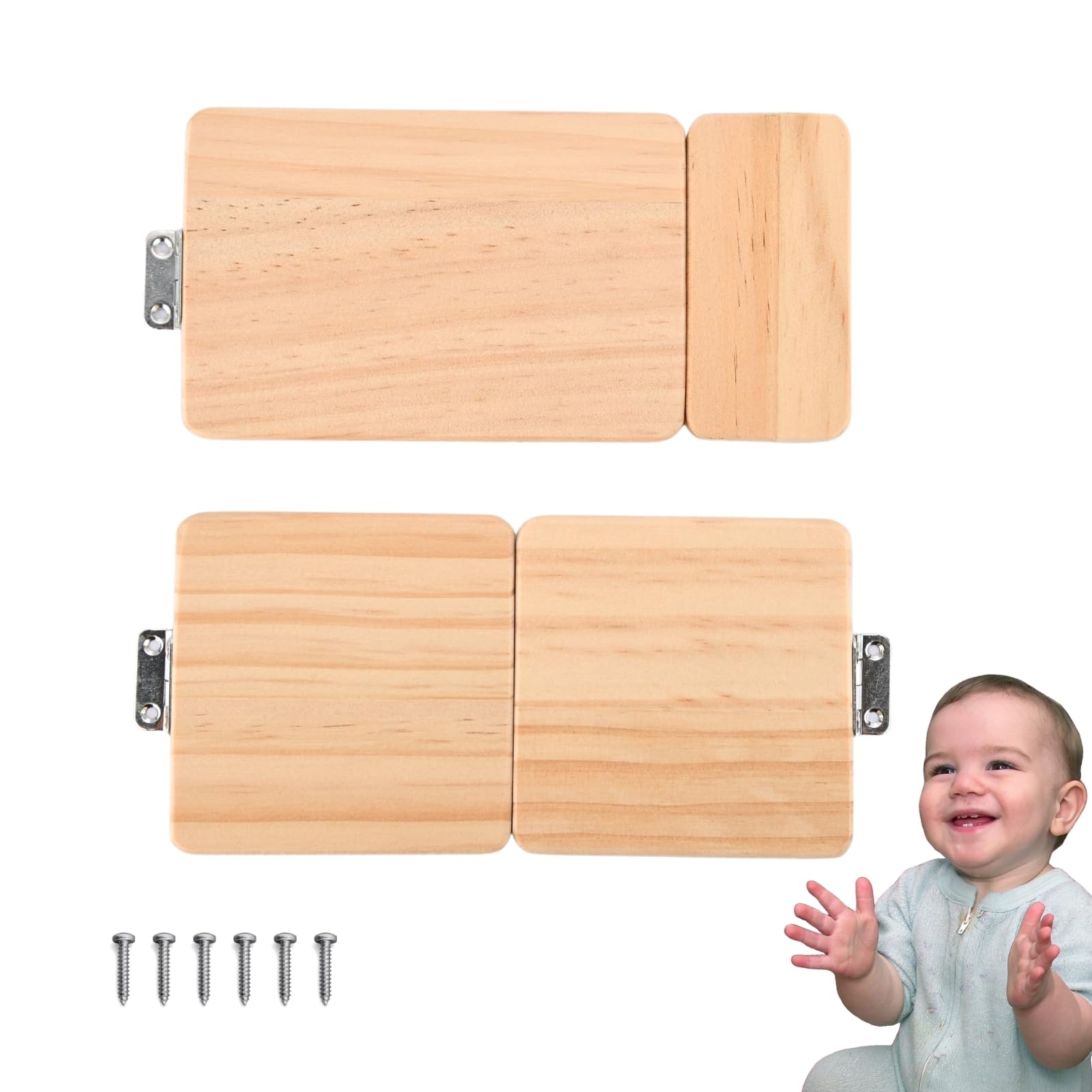 2 Picecs Wooden Busy Board DIY Parts Set - Wooden Door DIY Materials - Sensory Board Accessories - Activity Parts - Montessori Educational Items - Sensory Wall Material Kit