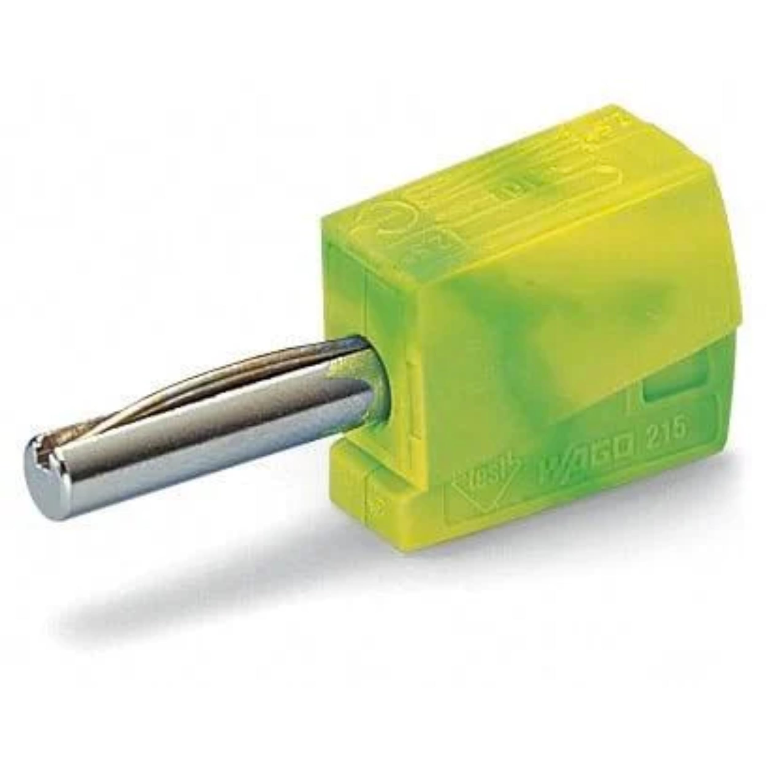 WAGO Banana plug; for socket 4 mm Ø; 2,50 mm²; green-yellow, 215-911 (50 pcs) — image 1