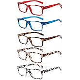 NORPERWIS Reading Glasses 5 Pairs Quality Readers Spring Hinge Glasses for Reading for Men and Women (5 Pack Mix Color -4, 2.00)