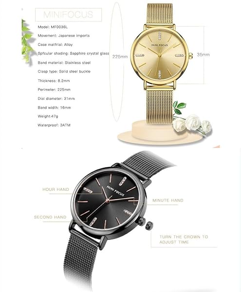 MF MINI FOCUS WOMEN’S CLASSIC DIAL BRACELET WATCH (GOLD/GOLD)