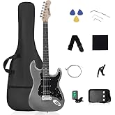Rvone 39" Beginner Electric Guitar Kit with Amp, HSS Pickups | Complete Starter Set for Newcomers, Home Practice Talent Shows, Gig Bag, Extra Strings, Digital Tuner, Strap, Headphone Mode