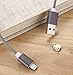 Smart&Cool 5 Feet Gen4 Nylon Braided 2 in 1 Two-mode Super Magnetic Charging & Data Sync Cable for Smart Phone and Tablets with Micro-USB and i-Product Interface (5ft-Gray Twin Pack)