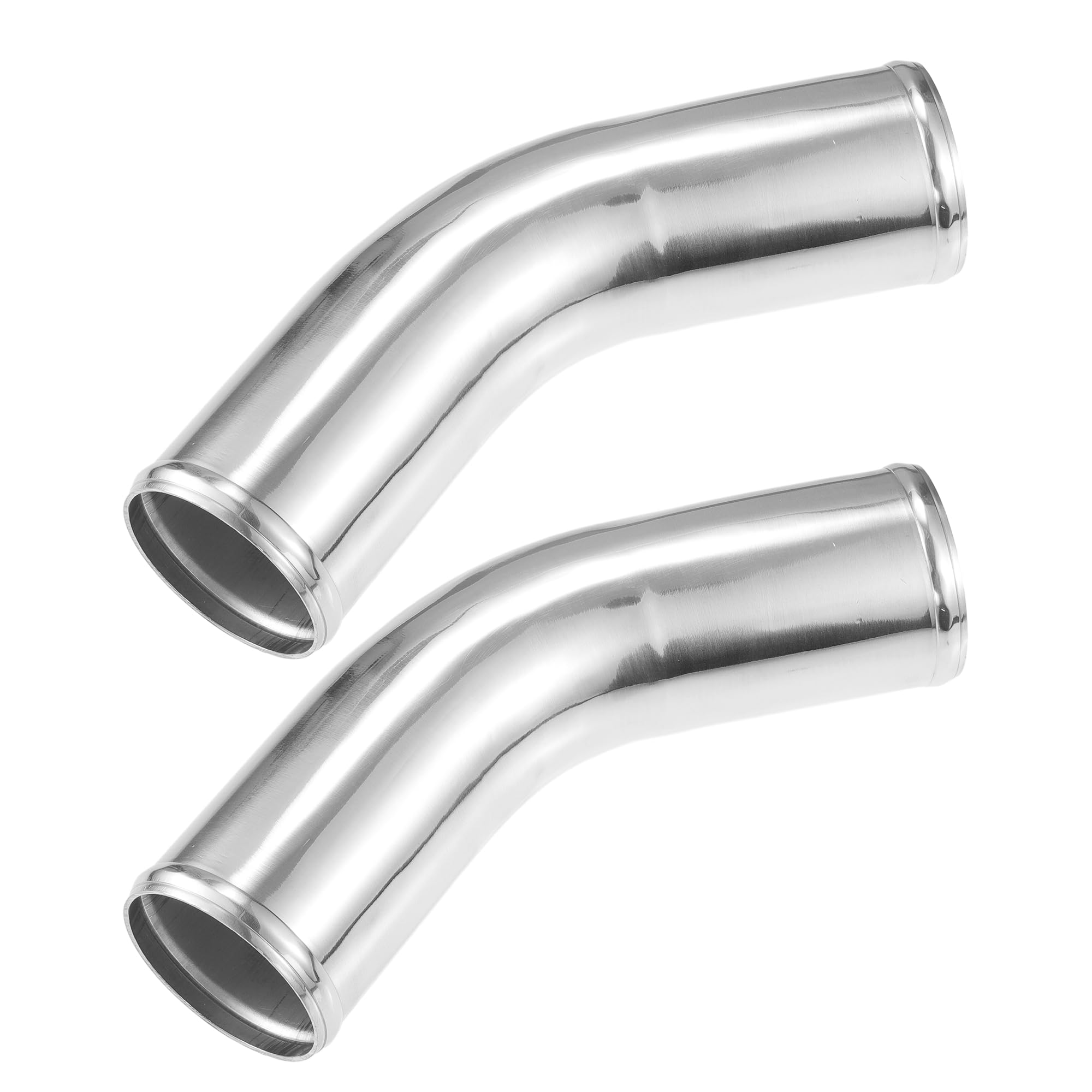 Photo 1 of **only 1**ACROPIX 76mm 3" OD 4" 100mm Leg Length Universal Car Aluminum Alloy Tube Intercooler Pipe 45 Degree Bend Elbow Air Intake Joiners Tubing - Pack of 2
