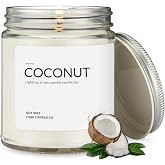 1OAK Coconut Candle - Soy Wax Scented Candles (Coconut) - Soy Candles for Home Scented - Long Burning Premium - Hand-Poured (7oz.)