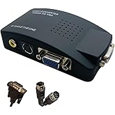 M MAKETHEONE RCA to VGA Adapter, Composite AV S-Video RCA Input to VGA Female Output Converter, Transfer Video Graphic Signal