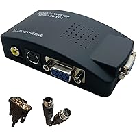 M MAKETHEONE RCA to VGA Adapter, Composite AV S-Video RCA Input to VGA Female Output Converter, Transfer Video Graphic Signal