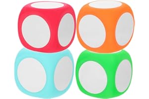 ibasenice 4 Pieces Writable Foam Dice Cubes 2.36 Inch Dry Erase Blocks for Classroom Math Counting Games and Educational Acti