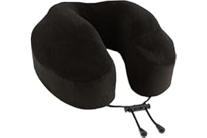 Cabeau Neck Pillow for Airplane Travel – Evolution Classic – Memory Foam U Shaped Design – Supportive for Sleeping with Adjustable Support Clasp (Midnight Black)