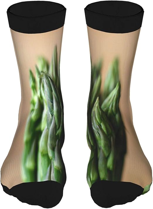 Amazon.com: Socks Green Bamboo Asparagus Vegetables Crew ...