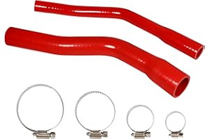 TUELETFU Fuel Filler Vent Hose Kit 52100131AD 52100132AB Replacement with Clamps for Jeep Cherokee XJ 1997-2001 (Red）