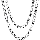 ChainsHouse Cuban Link Chain for Men, Stainless Steel Cuban Link Chain, Black/ 14K Gold Plated Cuban Chain Necklace, 6mm/9mm/12mm Width, Hip Hop Mens Jewelry, 18"-30", Send Gift Box