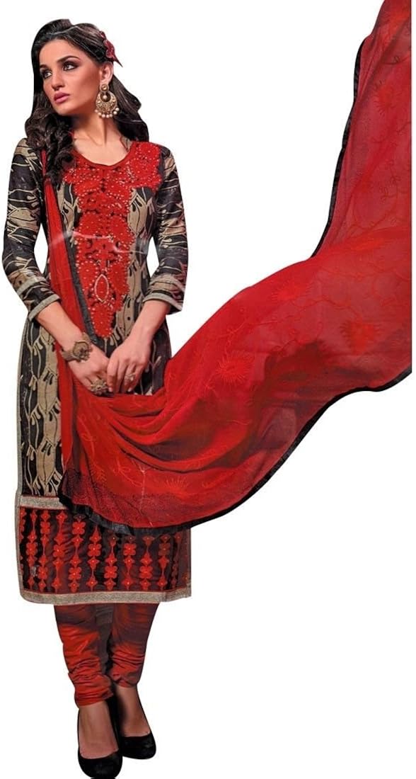 Ready To Wear Cotton Embroidered Printed Salwar Kameez Suit Indian