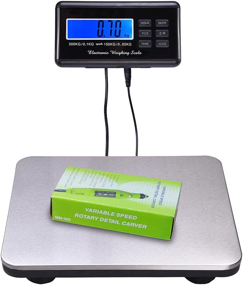 Yescom 660lbs LCD Digital Scale Postal Scale Platform 300kg Capacity Stainless Steel Platform Scale : Office Products