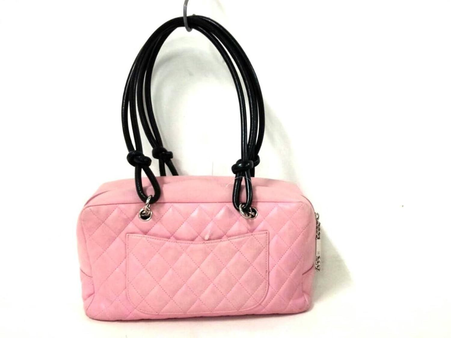 期間限定特価 シャネル Chanel ショルダーバッグ カンボンライン ピンク 黒 中古 B07d7v4zsg 高い素材 Viatoni De