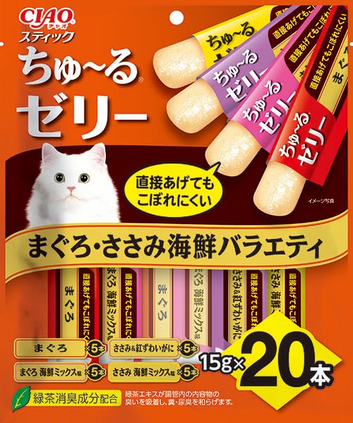 チャオ (CIAO) スティック ちゅ~るゼリー まぐろ・ささみ海鮮バラエティ 20本商品画像