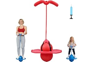 Balance Jumping Ball with Handle and Pump, Pogo Jumper Balance Trainer, Pogo Jump Board for Kids & Adults, Silent Design, Fun