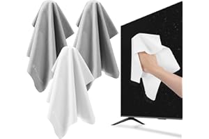 K&F CONCEPT Microfiber Cleaning Cloths 3 Pack - 12x12 inches, Screen Cleaner for TV Screens, Glasses, Camera Lenses, Car, VR,