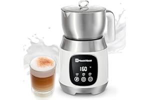 Maestri House Milk Frother, Variable Temp and Froth Thickness DualFro 600 Milk Frother Steamer, 21OZ Smart Touch Control Milk Warmer, Dishwasher Safe, Memory Function for Latte&Hot Chocolate (White)