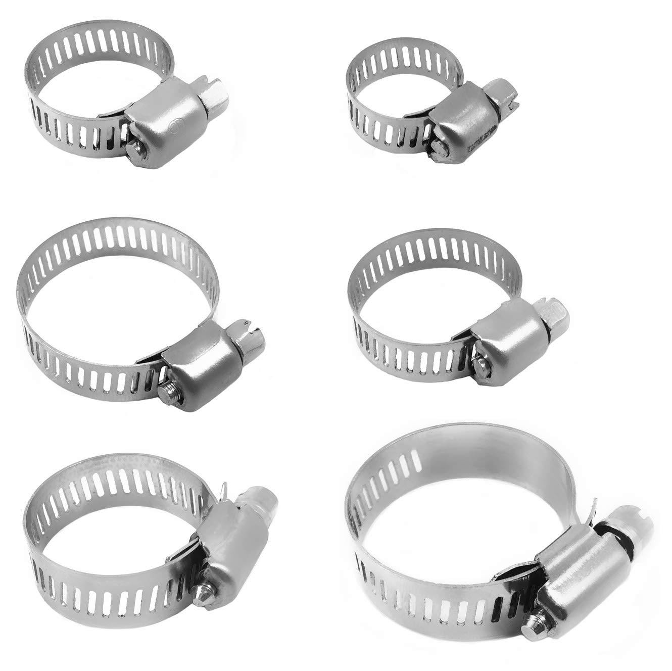AKORD 30pcs Hose Pipe Clips 10-38mm Stainless Steel Hose Clamp