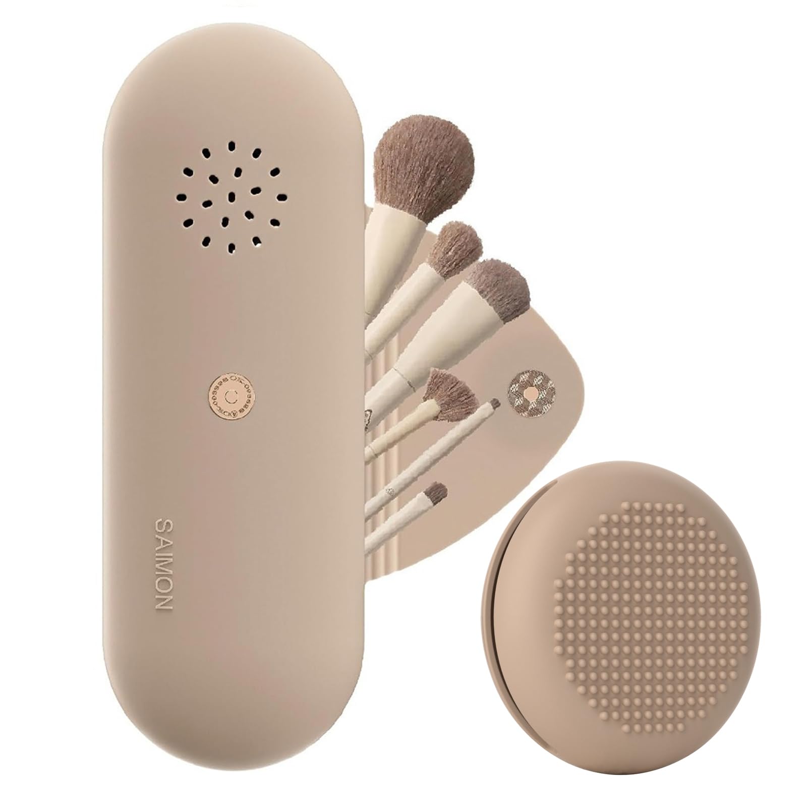 RoseFlower Travel Silicone Makeup Brush Holder, Soft Silicone Makeup Organize Portable Make up Bag Anti-Fall Out Cosmetic Pouch, Makeup Sponge Holder, Large Capacity