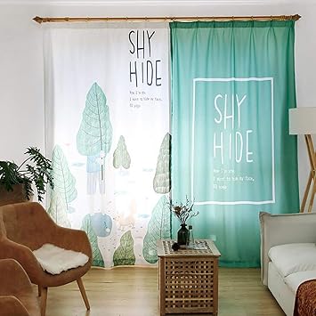 Wdxn Verdunkelungsvorhang Grune Pflanze Kleines Tier Kleiner Fuchs Gardinen Schlafzimmer Vorhang Blickdicht Green 200 270cm Amazon De Sport Freizeit