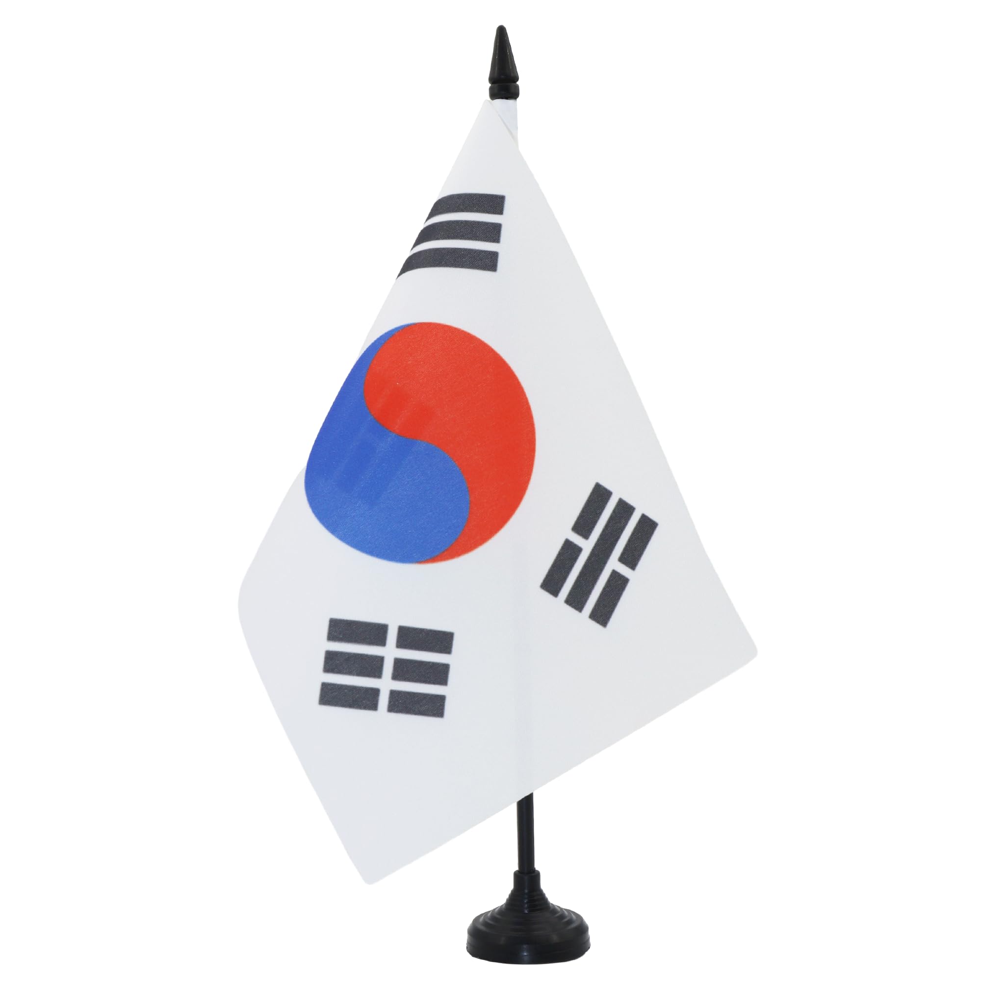AZ FLAG South Korea Table Flag 5'' x 8'' - South Korean Office Decoration 100% Polyester 21 x 14 cm - Mini Desk Flag with Pole and Black Plastic Base — image 1