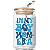 Nurforta Mothers Day Boy Mom Gifts - Christmas Day Birthday Gifts for Boy Mama, Pregnant New Mom, Expecting Mother, Moms To Be, First Time Mommy - 16 Oz Coffee Glass Cups
