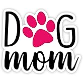 Dog Mom Pink Paw Vinyl Sticker Auto Car Truck Wall Laptop | Sticker | 5.5" Wide