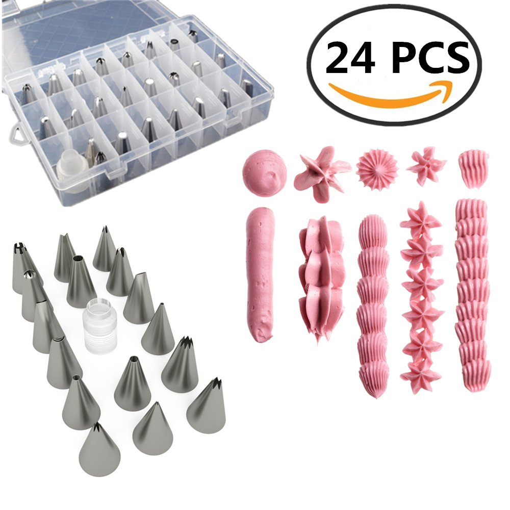 Set De 27 Piezas Para Decorar Tartas NordicWare - Boquillas De Acero Inoxidable Y Acoplador, Ideal Para Repostería