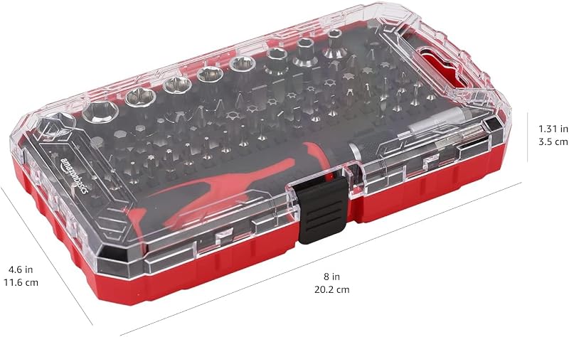 Set di chiavi a cricchetto magnetiche e cacciaviti di precisione per elettronica, 73 unità, confezione da 1, Nero, Rosso, Argento