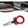 dawfall Pack-1 Car Front Bumper Pull Ring, Universal Car Front Bumper Screw-on Tow Hook, Multi-Functional Modification Connection Accessory, Compatible with Volkswagen/BMW E30 E34 E36 E39 E46 (Red)
