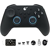 GuliKit TT MAX Bluetooth Controller For Switch 2/PC/Android/iOS - Ultra Fast Wireless Gamepad with Tension Adjustable TMR Joysticks,Micro/Hall Triggers,4 Rear Paddles,Switch 1/2 Wake-Up,Multi-functional Adapter