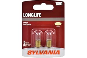 SYLVANIA - 1891 Long Life Miniature - Bulb, Ideal for Glove Box, Ignition and More (Contains 2 Bulbs)