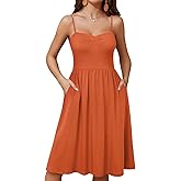 YIOYOLA Sundresses for Women 2025 with Pockets Sleeveless Spaghetti Strap Aline Summer Dresses