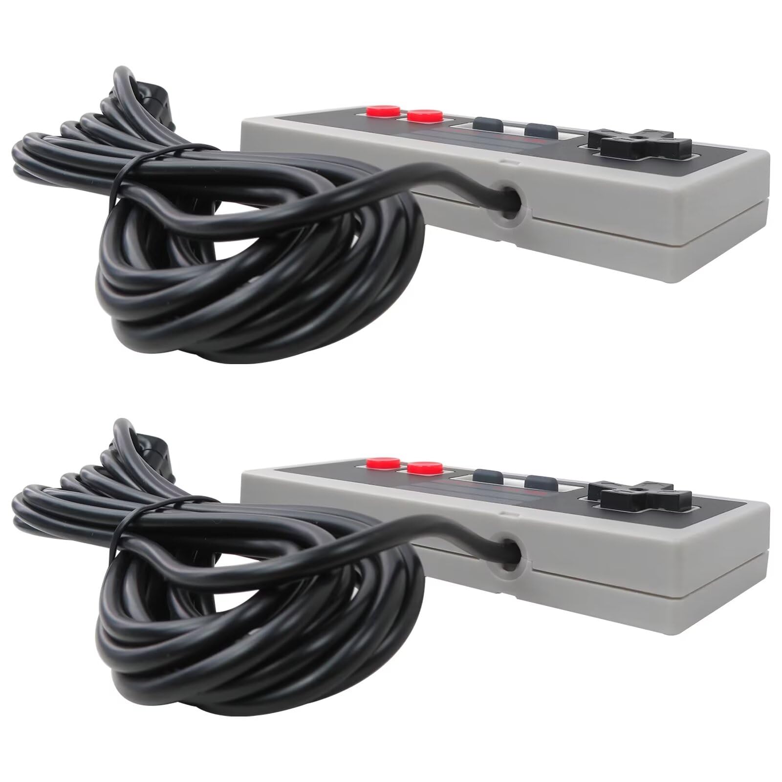 ATIODYUUK New 2 Pack Plug & Play Black Controller for NES Classic Edition/Mini w/ 10ft Cable